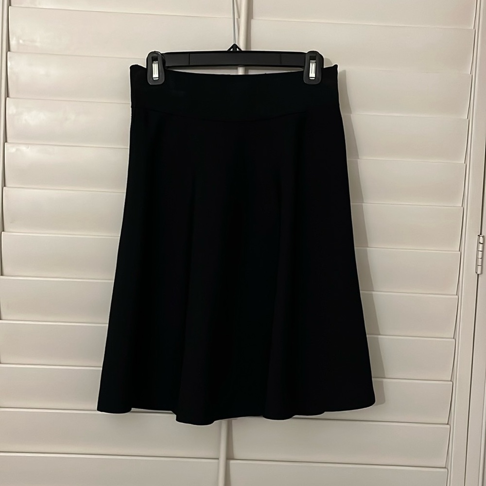 Ann Taylor high waisted black midi skirt